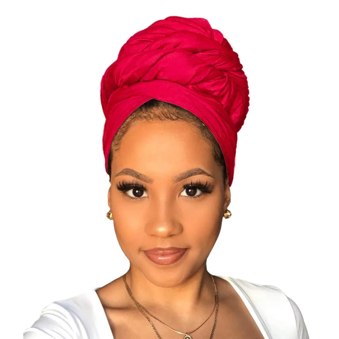 Xtrend Stretch Head Wrap Scarf Stretch Turban Long Hair Scarf Wrap Solid Color Soft Head Band Tie