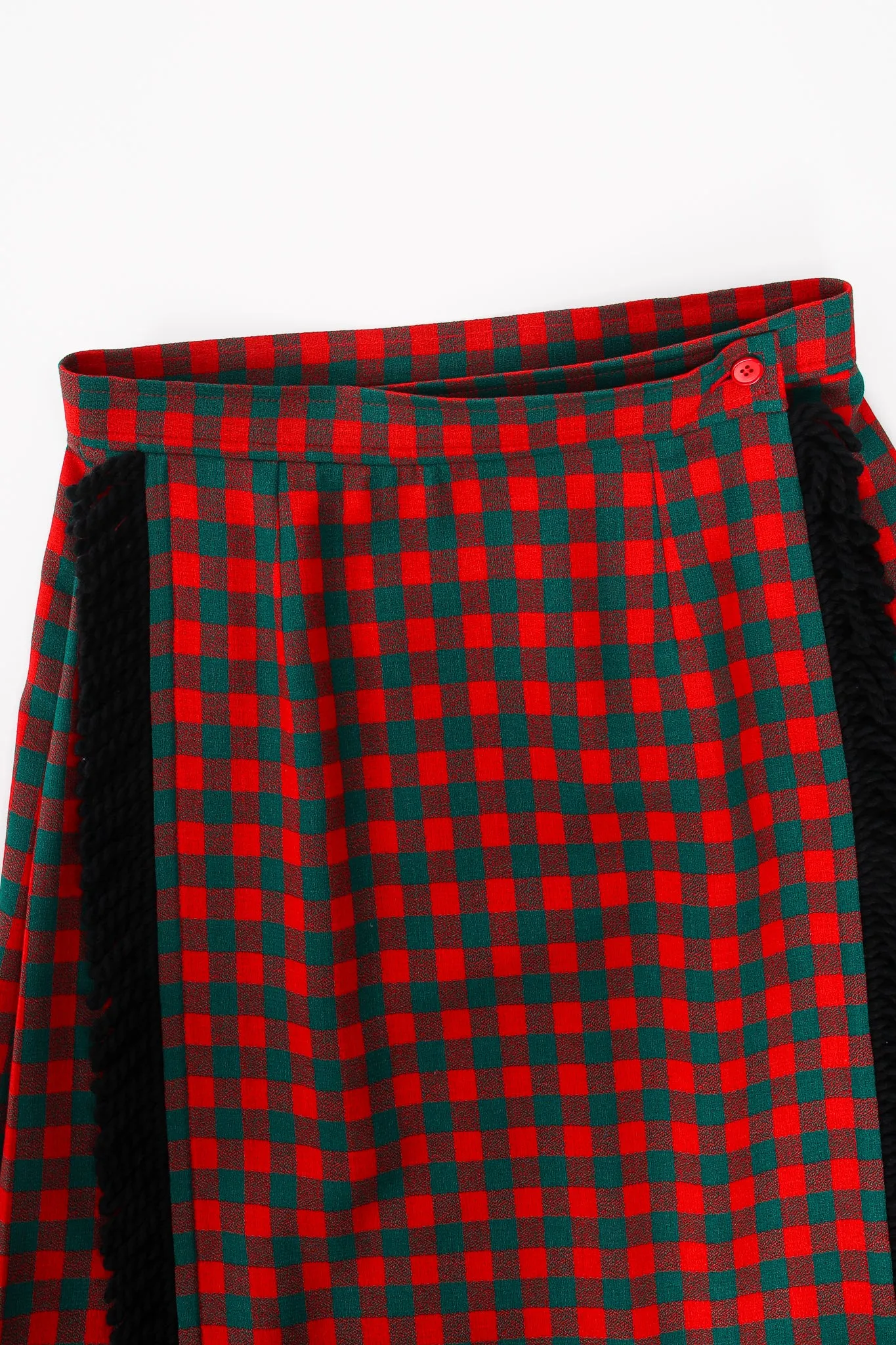 Yarn Fringe Punk Plaid Skirt