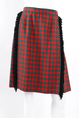 Yarn Fringe Punk Plaid Skirt
