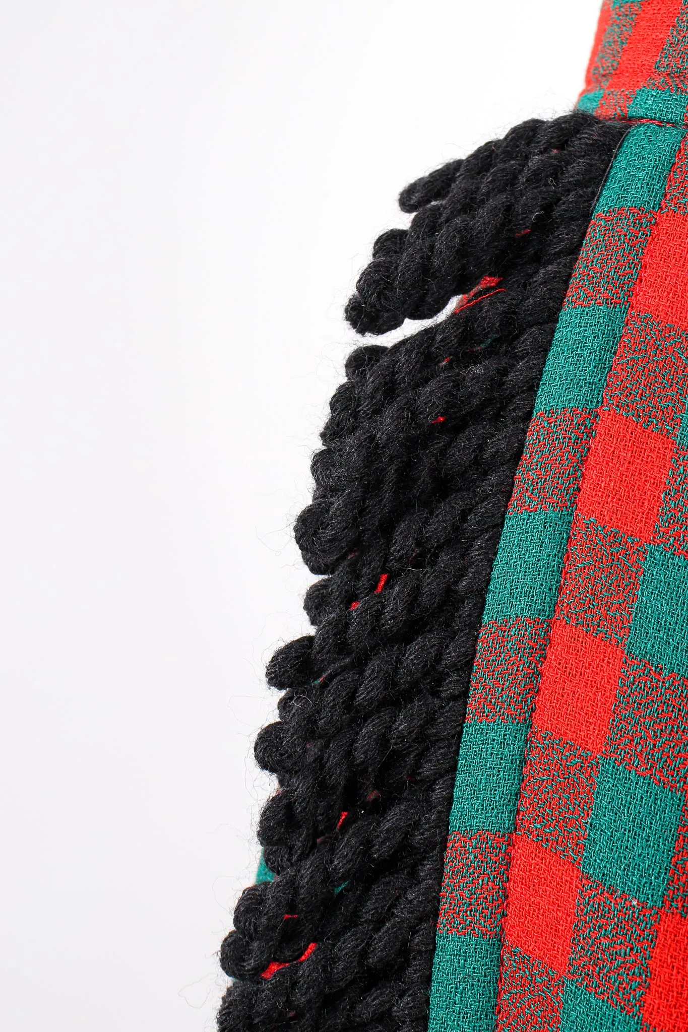 Yarn Fringe Punk Plaid Skirt