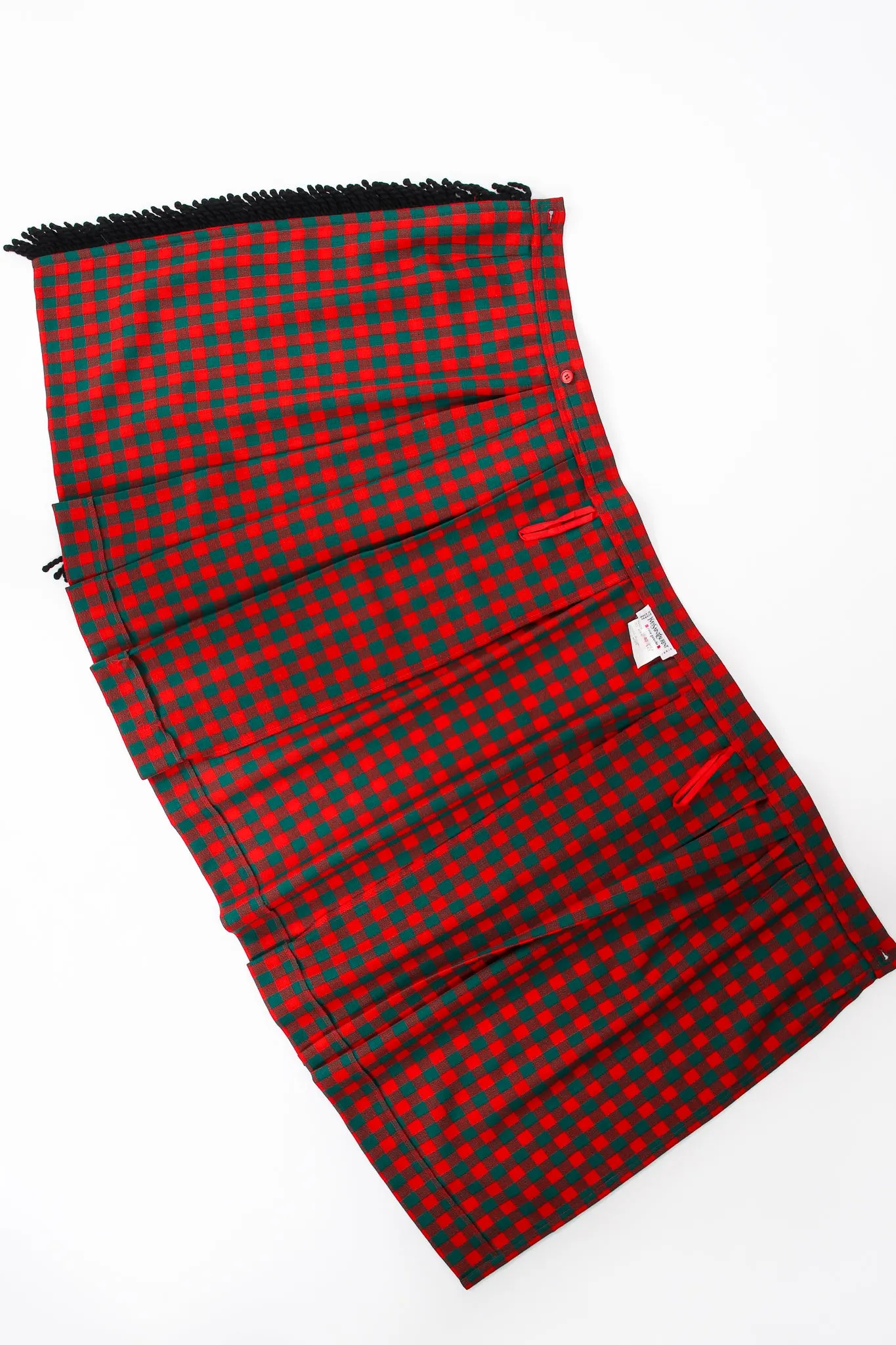 Yarn Fringe Punk Plaid Skirt
