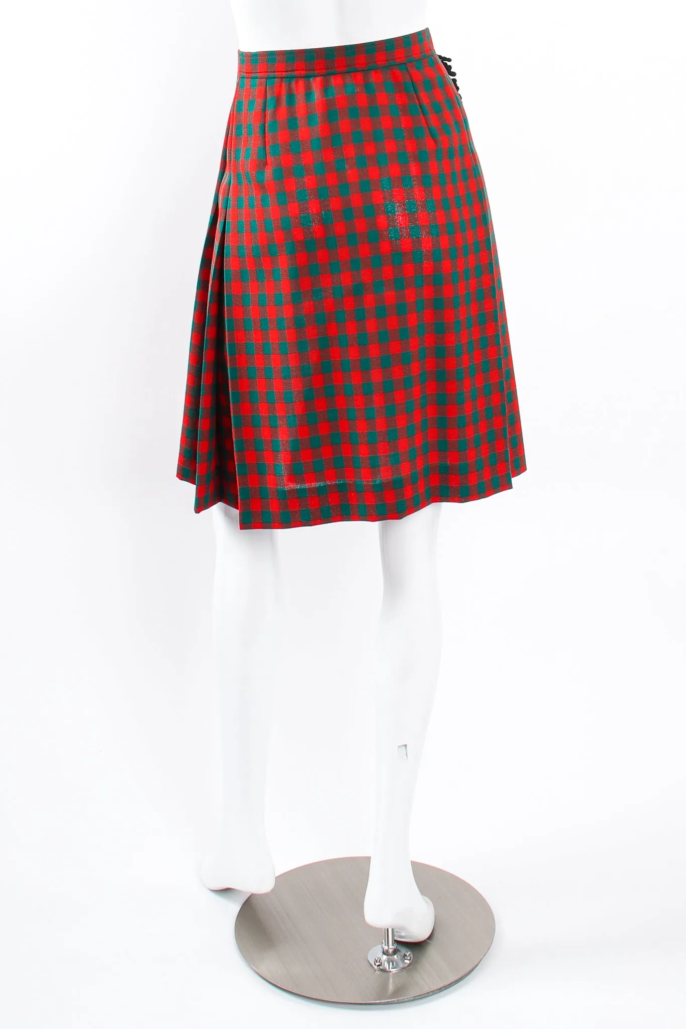 Yarn Fringe Punk Plaid Skirt