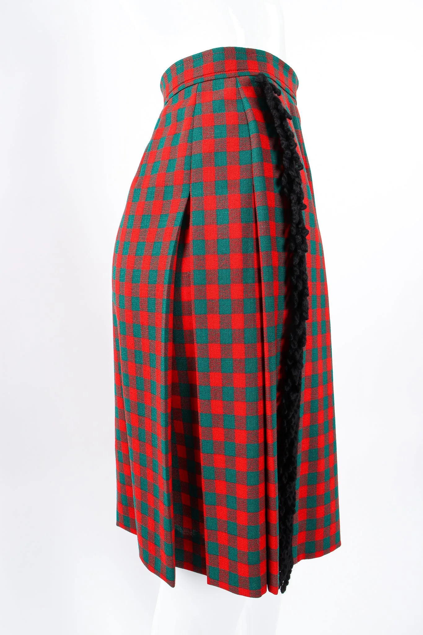 Yarn Fringe Punk Plaid Skirt