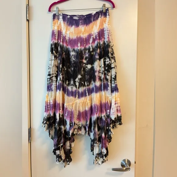 Young Fabulous Broke TieDye Bali Skirt Boho in Orchid Dominica Wash NWOT