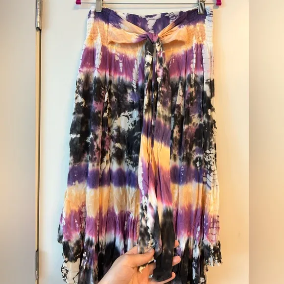 Young Fabulous Broke TieDye Bali Skirt Boho in Orchid Dominica Wash NWOT