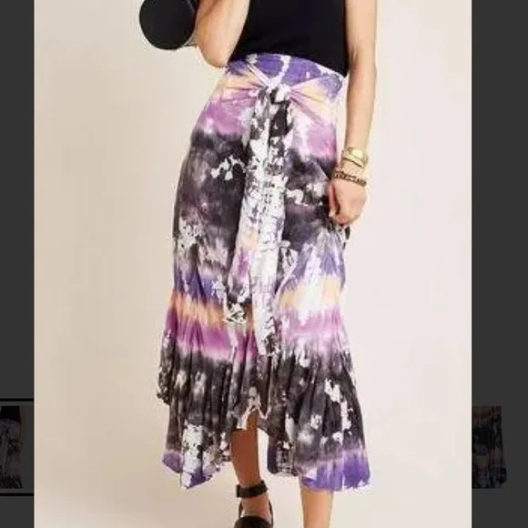 Young Fabulous Broke TieDye Bali Skirt Boho in Orchid Dominica Wash NWOT