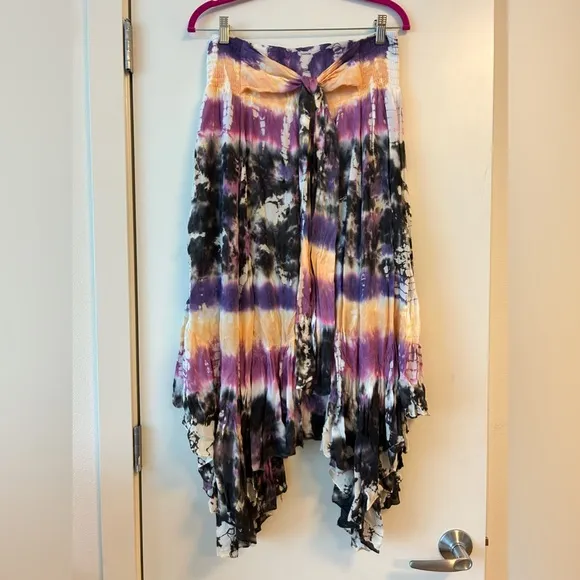Young Fabulous Broke TieDye Bali Skirt Boho in Orchid Dominica Wash NWOT