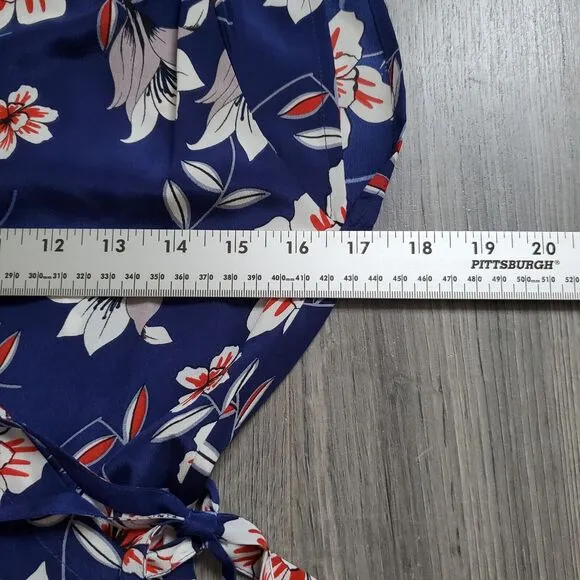 Yumi Kim Dress Wrap Silk Womens XS Blue Floral Feminine Skater Mini Soho Mixer